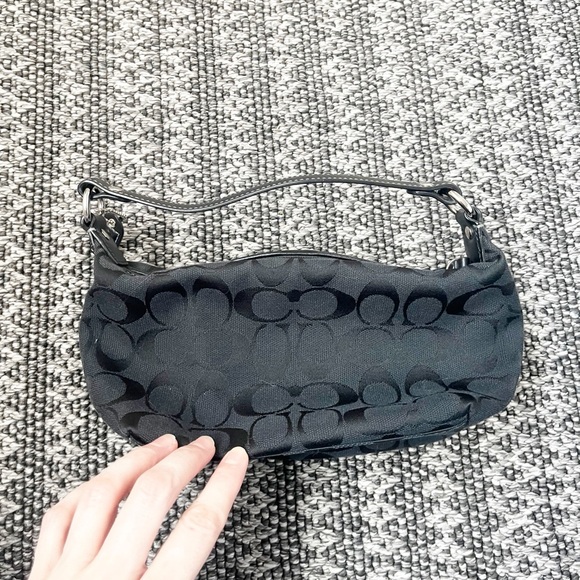 Coach Black Signature Canvas Mini Shoulder Bag - Picture 3 of 5